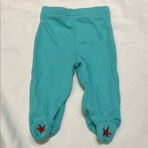 “Bundle 10/$13” Chick Pea 3M Teal Baby Garment footed pants